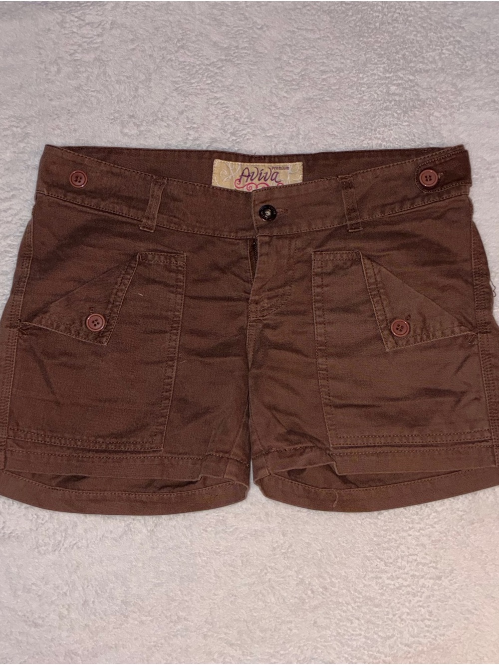 Cute Y2K/Preppy Style Brown Cardgo Short - Aviva Premium